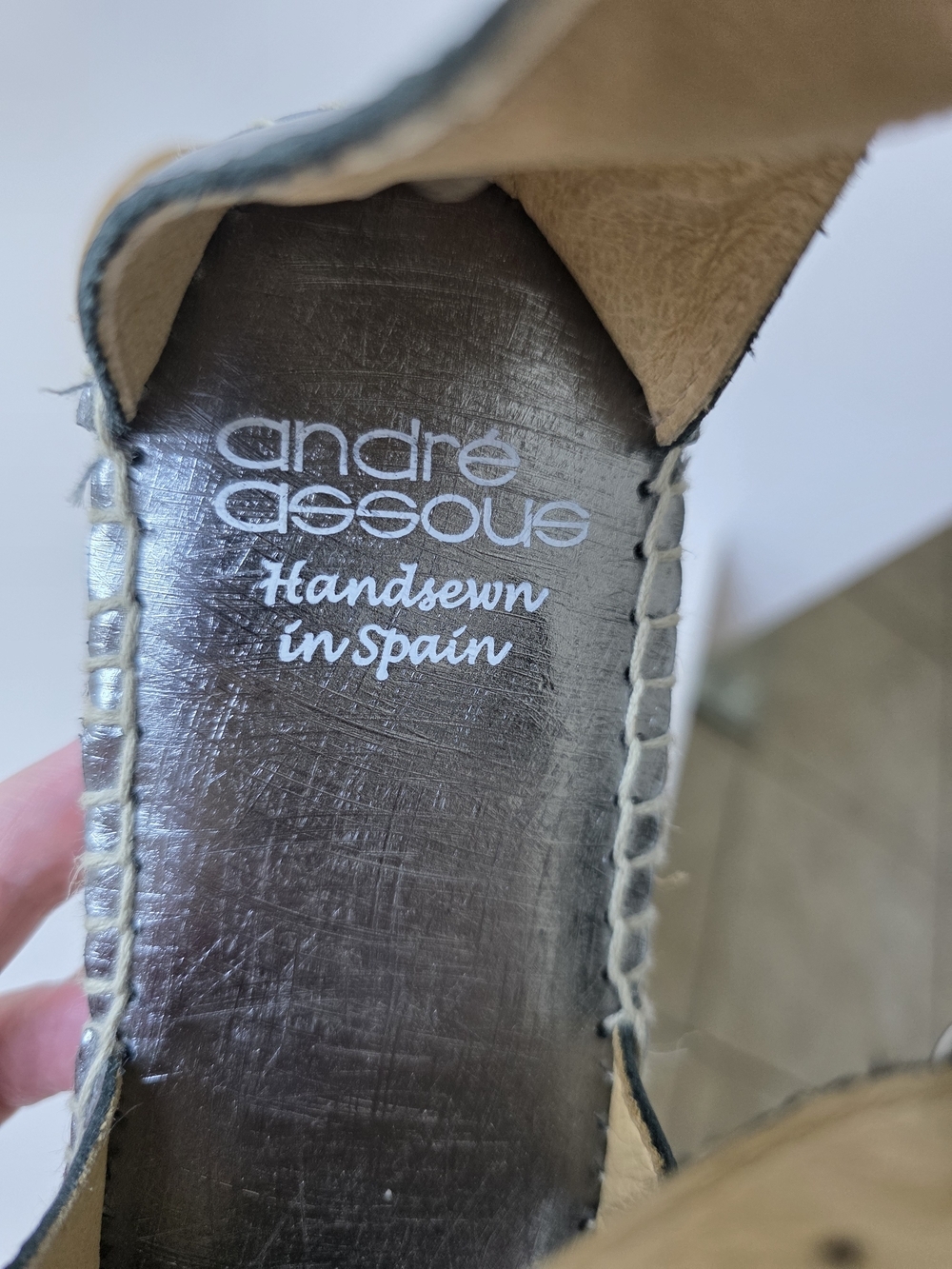 Andre Assous Metallic Silver Leather Gladiator Sandals Size 38 Spain - Picture 3 of 4